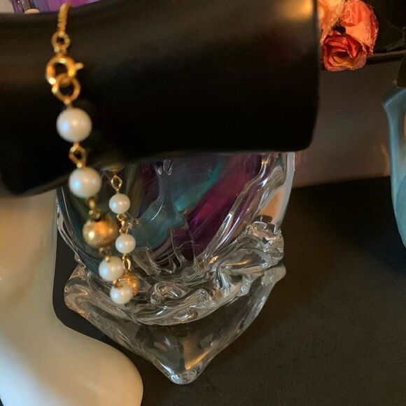Delicate Gold and Pearl beaded bracelets (PAIR), Unmarked - Picture 2 of 6